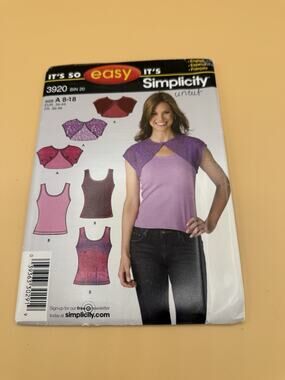 Simplicity 3920 Knit Top & Capelet Pattern Sizes 8-18 UNCUT Easy Sew